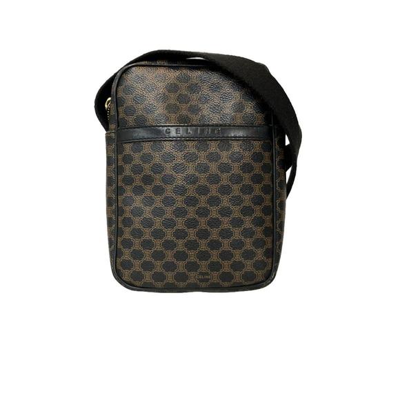 Celine Macadam Leather Crossbody Bag Brown - Picture 1 of 8